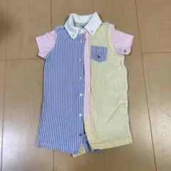 Ralph Lauren ラルフローレンストライプロンパース 9M