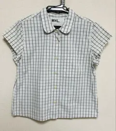 【最終値下】MHL, チェック柄 半袖シャツ サイズI レディース