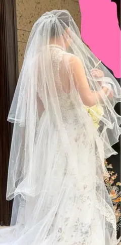 ホワイト 二段式 ウェディングベール