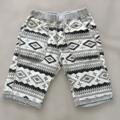 幾何学模様&グレー リバーシブルハーフパンツ 130