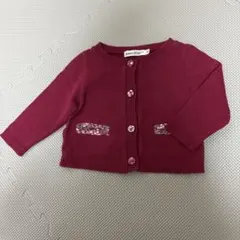 BeBe 80 赤 ニットカーディガン