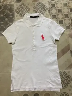 ラルフローレン スポーツ★ホワイトポロシャツ ロゴ刺繍 半袖　サイズS