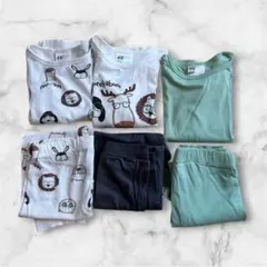 【美品】H&M キッズ 薄手長袖パジャマ 3点セット ／92cm