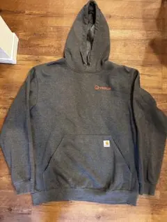 Carhartt VEOLIA パーカー ダークグレー　アメリカ古着　企業系