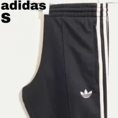 アディダス トラックパンツ ベッケンバウアー 古着 刺繍 S 黒 13567