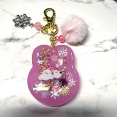 7008☆ シマエナガ　シェイカー　キーホルダー　レジン　ハンドメイド