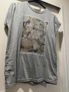 花柄プリント ロゴTシャツ グレーのサムネイル
