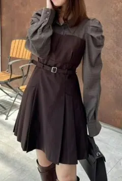 【完売品/新品未使用】dazzlin レイヤード シャツ ミニワンピース