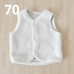 【500円均一】 70 UNIQLO ベスト リバーシブル モコモコ 子ども服
