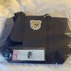 フェイラー　オールドテディ　ワッペントートバッグ　ネイビー　小