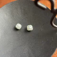 水引 イヤリング ピアス 樹脂 パール グリーン ハンドメイド