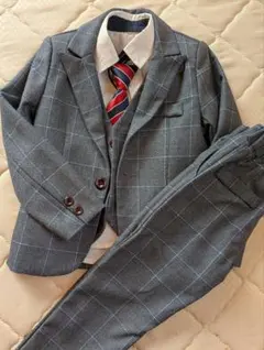 グレー チェック柄 フォーマルスーツ 100cm~