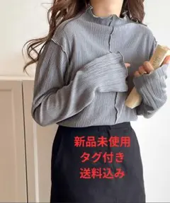 2wayメロープリーツハイネックトップス