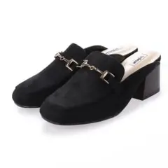 〈匿名配送〉【美品】attagirl チャンキーヒールビットローファーサンダルM