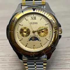 専用 美品 GUESS ムーンフェイズ スモセコ ゴールド メンズ腕時計 926 