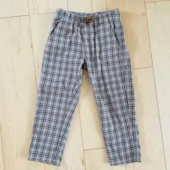 【h&m】チェック柄 長ズボン ゴムウエスト ポケット付き