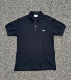 LACOSTE ラコステ 半袖ポロシャツ 黒 刺繍 人気定番 定価18000円のサムネイル