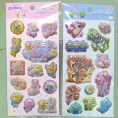 新品未開封★ディズニー☆わたあめカプセルシール 2種セット★ポップデコパーティー