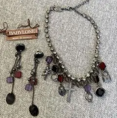 フランス製　BABYLONE Paris ジュエリーセット　ネックレス　ピアス