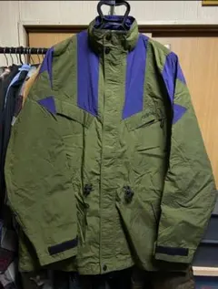 adidas ナイロンジャケット オリーブグリーン/パープル