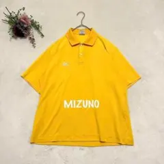 MIZUNO ポロシャツ　黄色　メンズ　半袖　日本製　ミズノ　半袖ポロシャツ　M