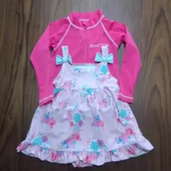 女の子ピンク水着 2点セット 100cm