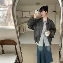 LINENNE washed boy jumper チャコール