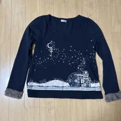 axes femme ネイビー 長袖カットソー