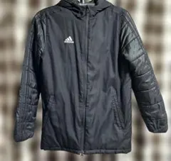 キッズ　アウター　adidas フード付き中綿コート 黒　150