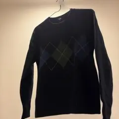 UNIQLO ネイビー アーガイル柄 セーター M