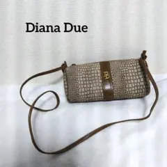 ダイアナドゥ　ショルダーバッグ　クロコ柄　ヘリテージ　スエード調　ゴールド金具