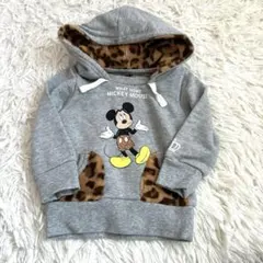 ベビードール（BABY DOLL） パーカー ミッキー レオパード柄 グレー