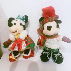 東京ディズニーランド　クリスマス2008 ぬいぐるみバッジ ミッキー　ミニー
