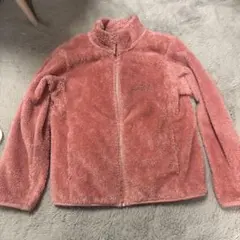 UNIQLO KIDS 140cm ファーリーフリースジャケット ピンク