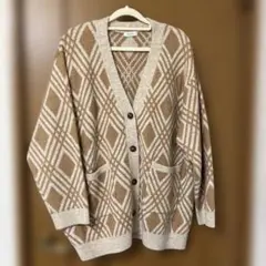 LOWRYS FARM チェック柄カーディガン