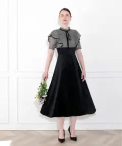 HEIREN リボンケープレースドレス 新品オケージョンドレス 結婚式
