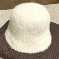 BEAMS HEARTファーバケットハット　レディース　サイズ調節可能　ホワイト