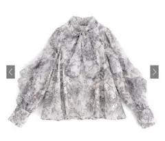 GRL 花柄フリルボウタイオーガンジーブラウス[al121]