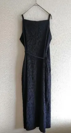 IENA LA BOUCLE 楊柳カットエプロンワンピース　ブラックのサムネイル