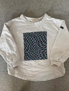 プティマイン　チェック柄長袖カットソー