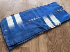 青色絣模様の単衣着物