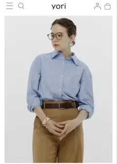 人気✨ yori ヨリ フリルカラー シャツブラウス 9月下旬発送予定ダブルフリルカラーブラウス 【2023AWオンライン