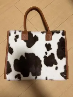 【新品未使用】牛柄ファー ハンドバッグ