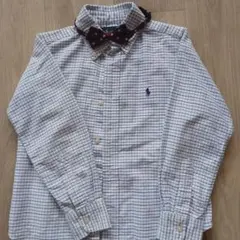 Ralph Lauren チェック柄 長袖シャツ 6　リボンタイ付