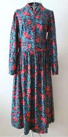 美品　ローラアシュレイ　ヴィンテージ　ワンピース　コットン　フラワー