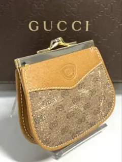 GUCCI グッチ　オールドグッチ　マイクロGG柄　コインケース　がま口