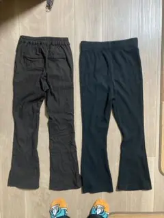 リブ素材 フレアパンツ 2色セット 150