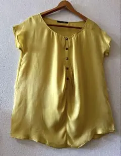 美品★キュプラ100%シルクの様な光沢&しなやかさ、ゆったりチュニック ブラウスのサムネイル