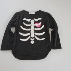 H&M スケルトンプリント 長袖Tシャツ 110/116　ハロウィーン