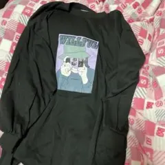 イラスト入り黒長袖Tシャツ